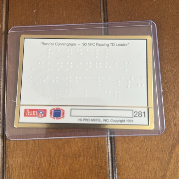 1991 action pack Randall Cunningham TD leader card - Picture 2 of 2